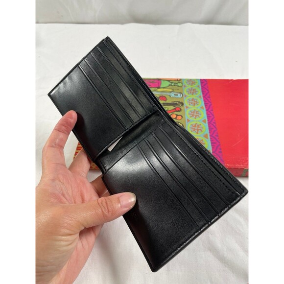 NWT Coach Men Compact Billfold Wallet Signature Charcoal Black - Picture 3 of 4